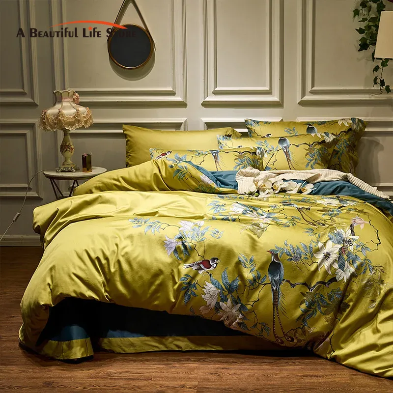 Aesthetic Floral Duvet Cover - Luxury 600TC Egyptian Cotton Bedding Set,
