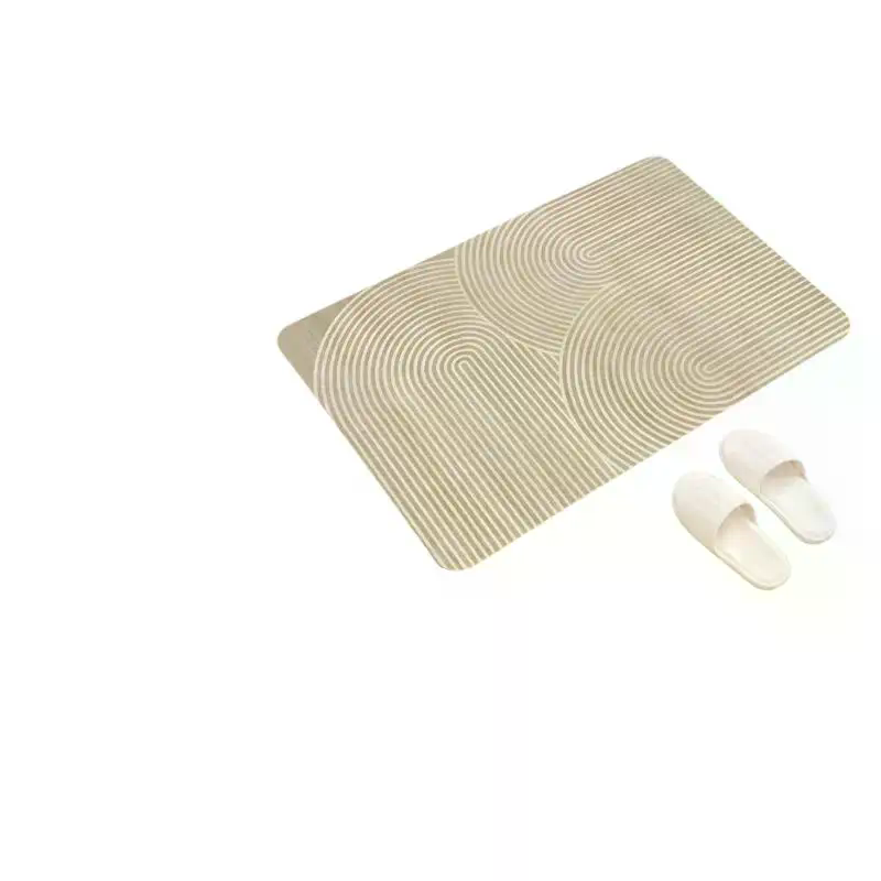 [MA]Beige Striped Diatomite Ba - Quick Dry Diatomite Bath Mat ulasan dan harga