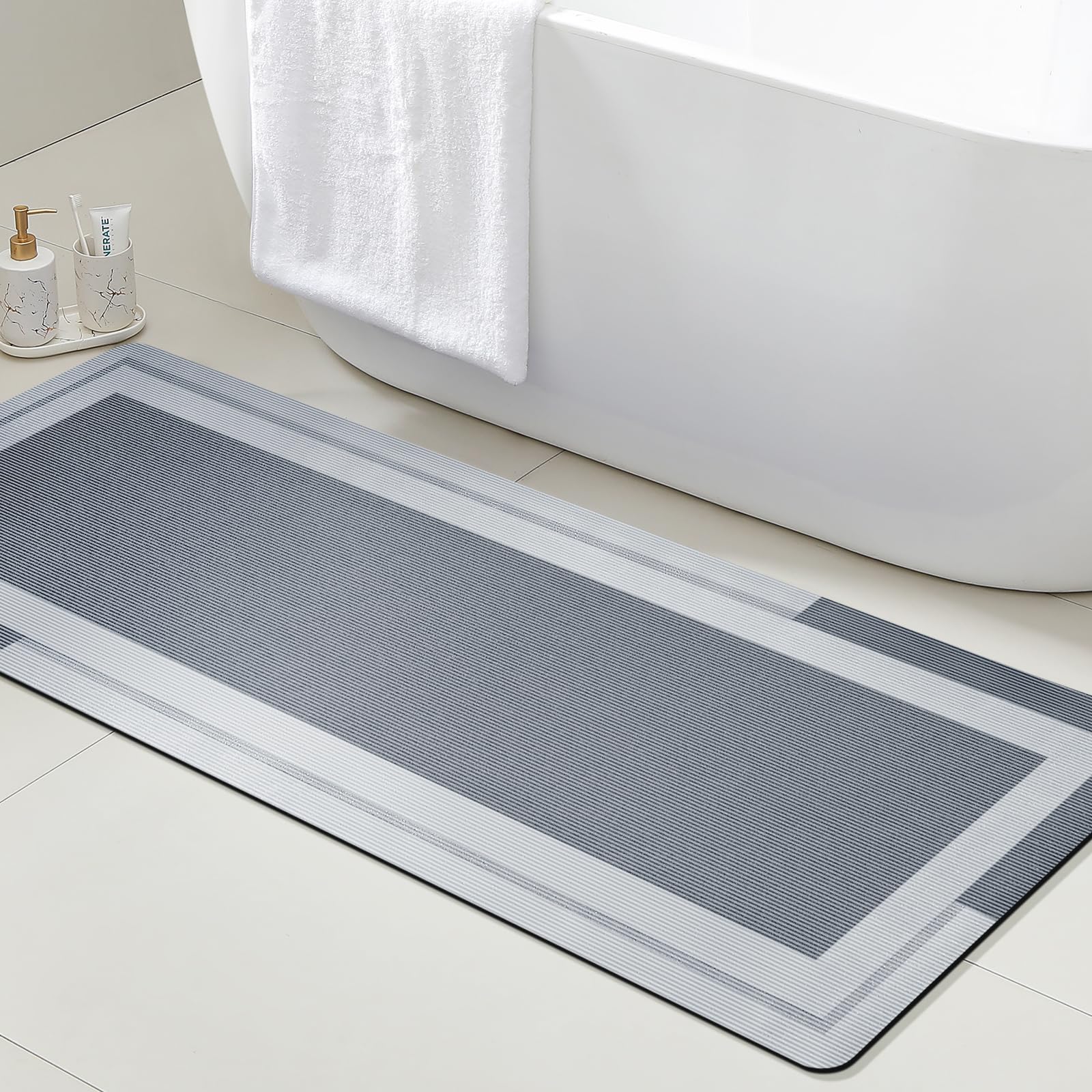 VIKAMA Bathroom Runner Rug wit - Quick Dry Diatomite Bath Mat ulasan dan harga