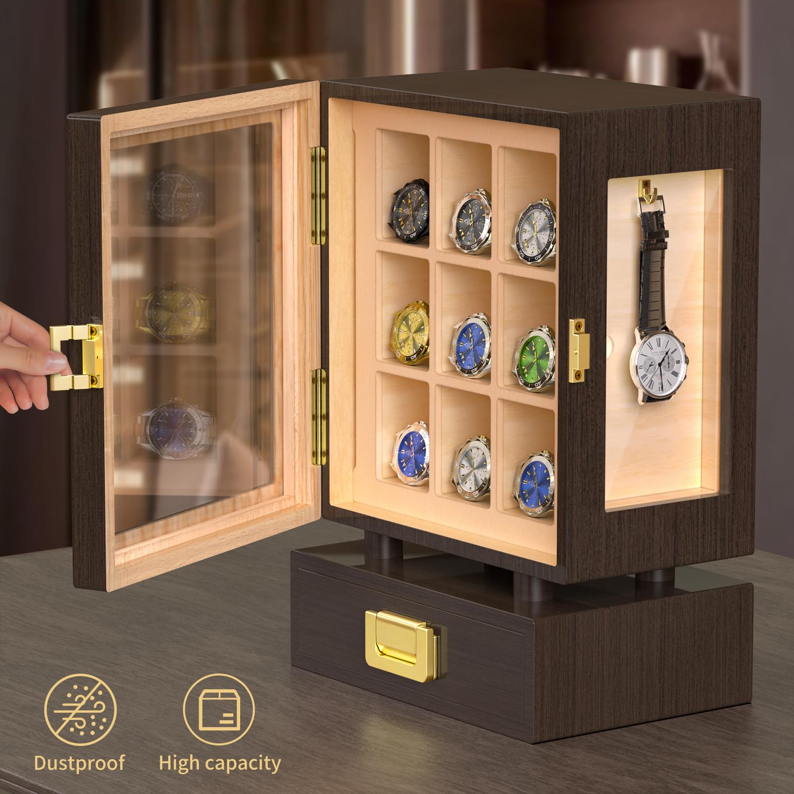 Custom Rectangle Wooden Watch  - Storage & Organization ulasan dan harga