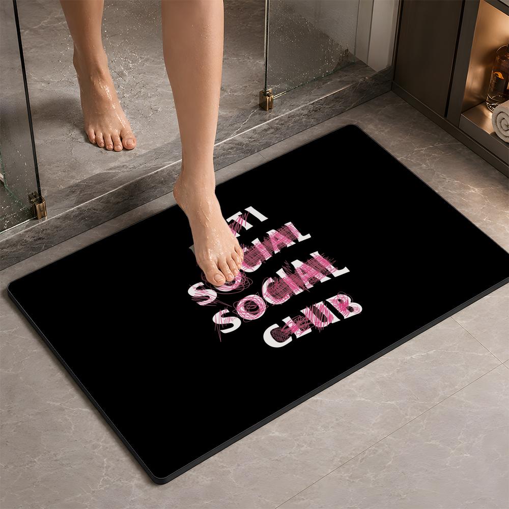 Fashion A ANTI SOCIAL SOCIAL C - Quick Dry Diatomite Bath Mat ulasan dan harga