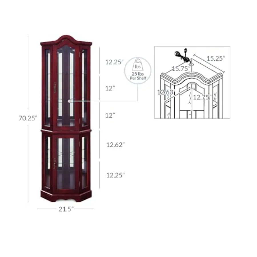 Lighted Corner Display Curved  - Storage & Organization ulasan dan harga