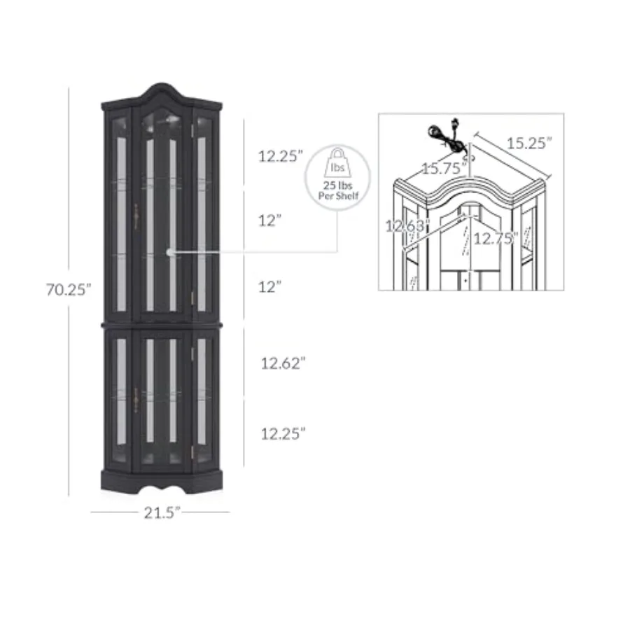 Lighted 3-side glass display c - Kitchen ulasan dan harga