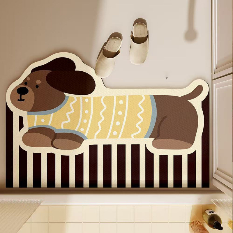 Cute Dachshund Dog Bath Mat Ab - Quick Dry Diatomite Bath Mat ulasan dan harga