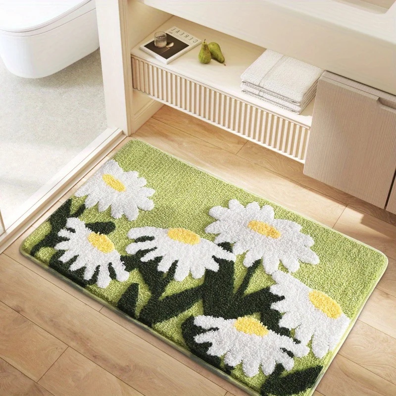 VIKAMA Non-Slip Floral Bath Ma - Quick Dry Diatomite Bath Mat ulasan dan harga